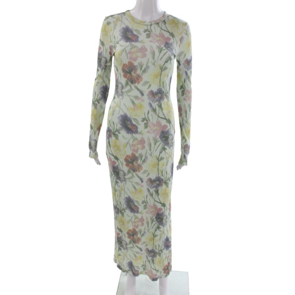 Loewe Womens Floral Print Long Sleeve Maxi Dress Multicolor Size M